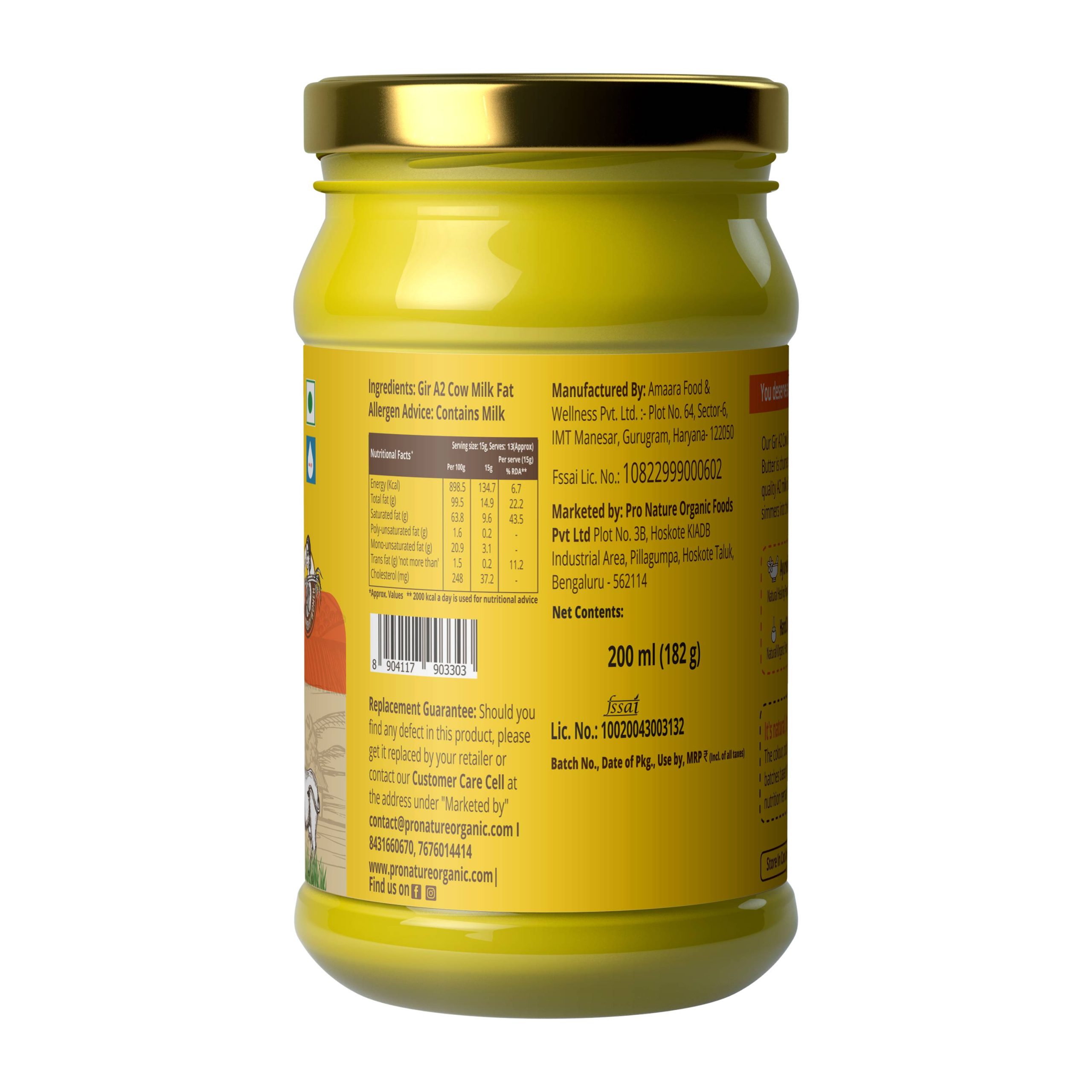 Gir A2 Cow Ghee 200ml (Glass) - Image 2